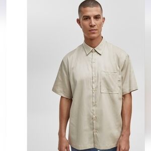 Men's Mode Of One Beige Short Sleeve Shirt